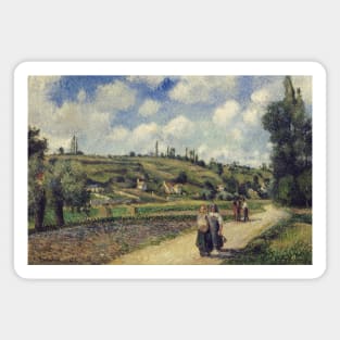 Landscape near Pontoise, the Auvers Road by Camille Pissarro Magnet